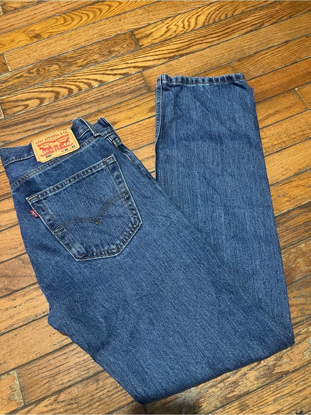 Levi's Men's Straight Leg Denim Jeans - Medium Blue 30x32